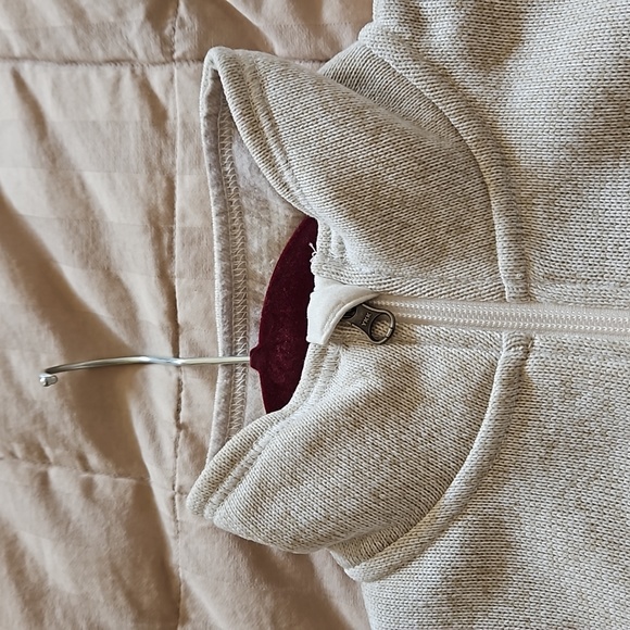 Eddie Bauer Beige Quarter Zip Sweatshirt Size S EUC - Picture 5 of 6